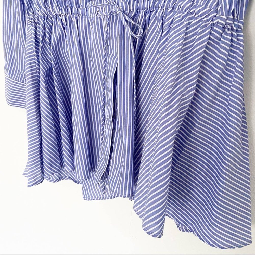 SOLD ZARA WOMAN Pinstripe Button Down Top Size M - Picture 7 of 11